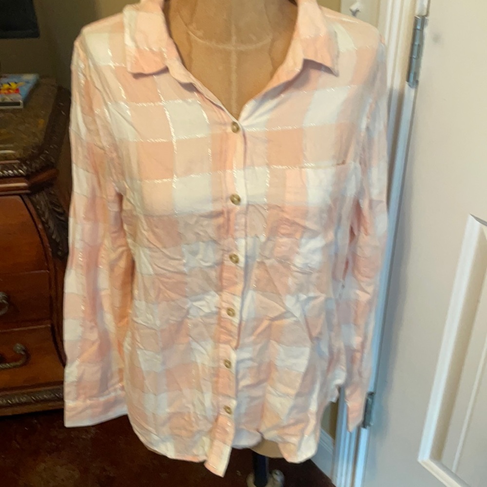 Light pink gingham button down